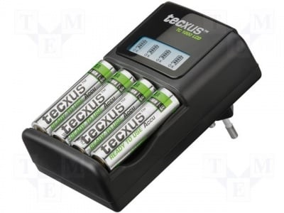 Зарядно за акумулаторни батерии TECXUS TC1000LCD/4AA Зарядно устройство: микропроцесорно;